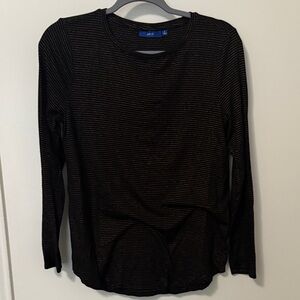 Apt. 9 Black and Gold Striped Top